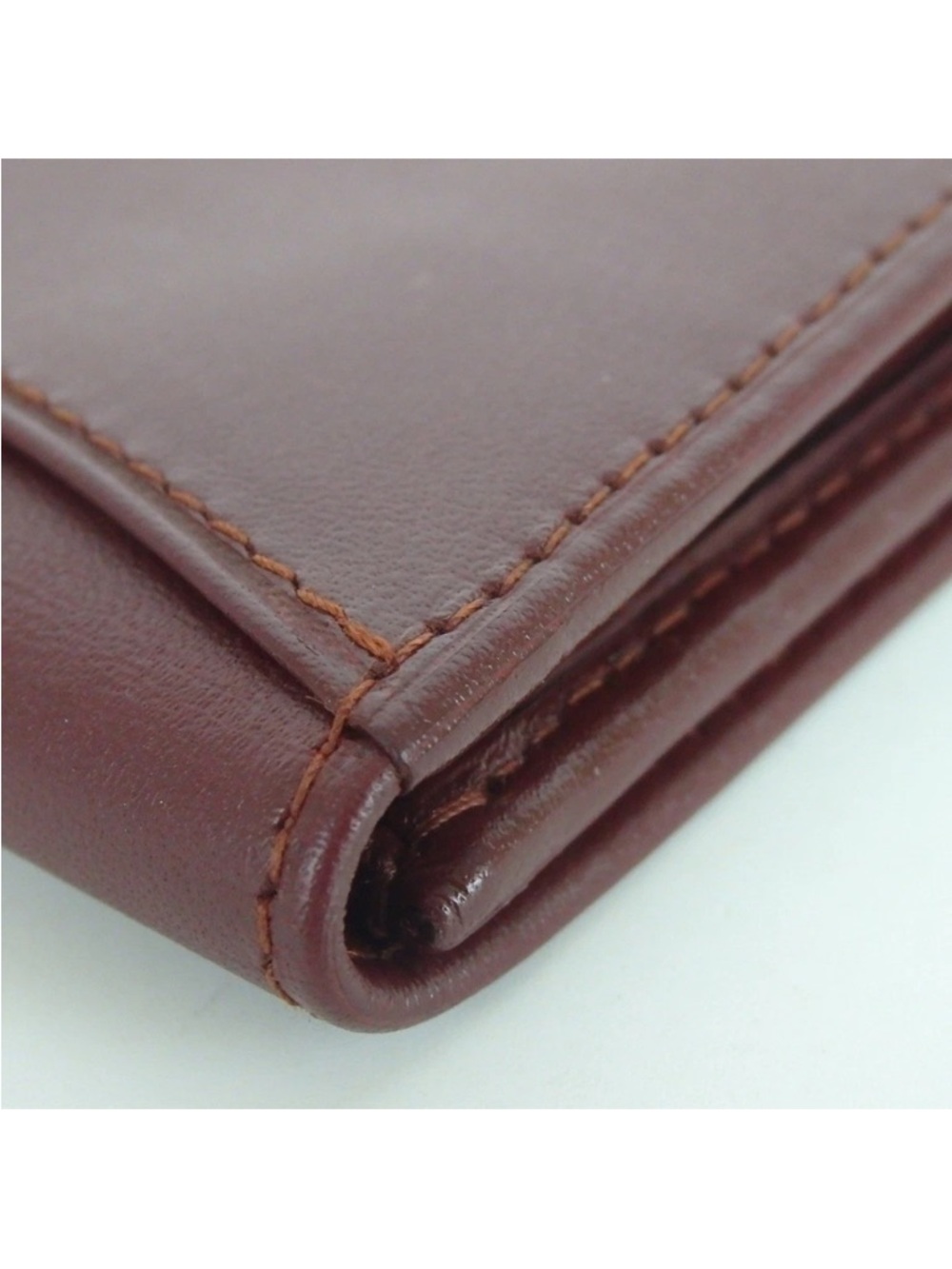 Cartier Burgundy Leather Wallet with Gold Corner Hardware - Picture 7 of 9